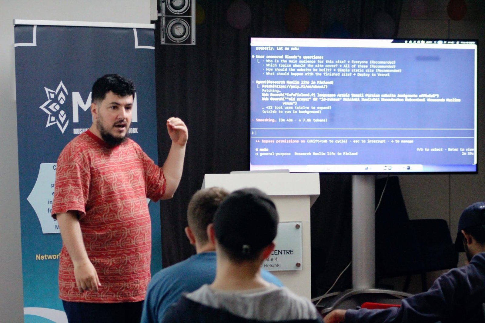 Drilon Jaha presenting a live software-building workshop to MPN attendees